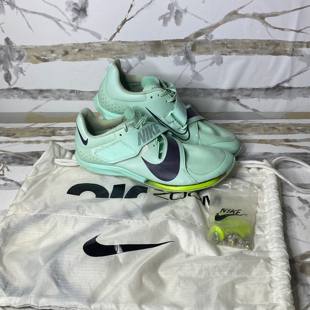 Nike Air Zoom LJ Elite Track and Field Jumping Spikes Mint Foam Volt